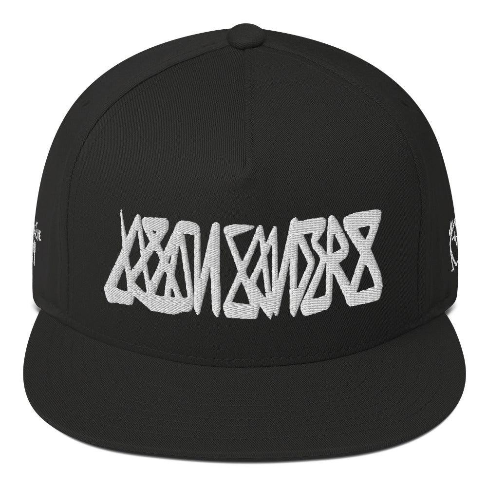 Trinity Dallas Patched Flat Bill Hat Black/White