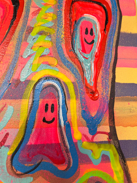 ‘Of All Stripes’ 16x20” Skull Painting