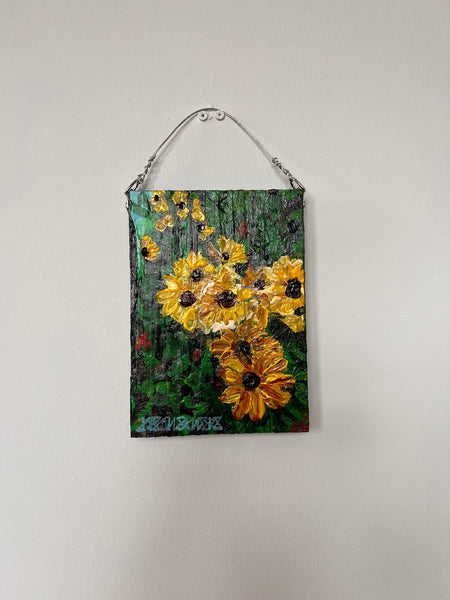 ‘Green Thumb’ 6x8” Acrylic Floral Painting