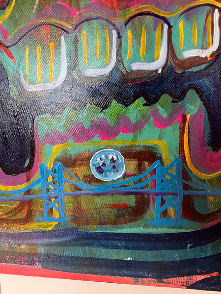 ‘Sacred Origins’ 36x36” Icon Series Skull Painting