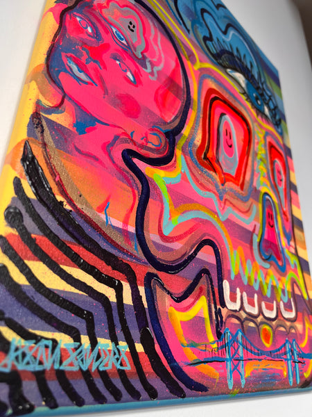 ‘Of All Stripes’ 16x20” Skull Painting