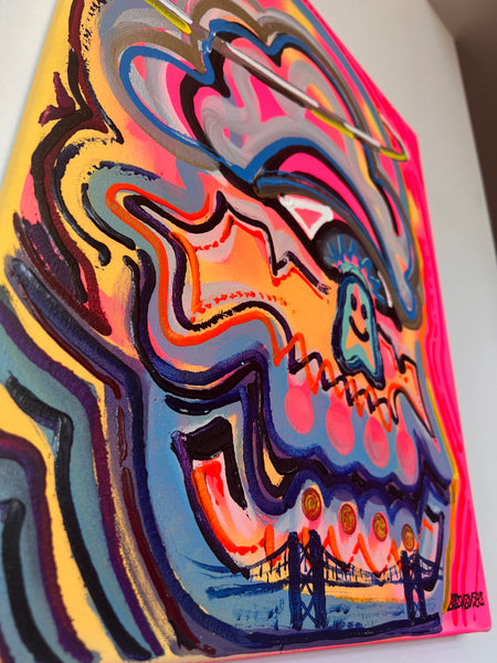 ‘Singularity’ 16x20” Original Skull Painting