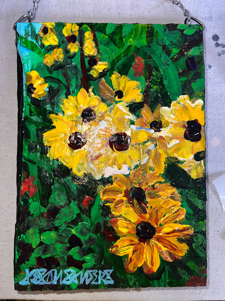 ‘Green Thumb’ 6x8” Acrylic Floral Painting