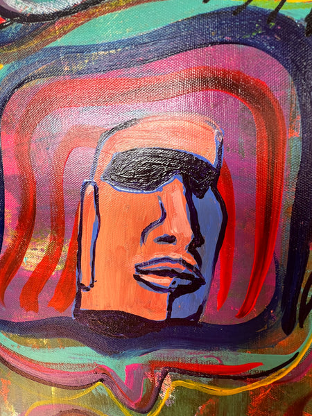 ‘Sacred Origins’ 36x36” Icon Series Skull Painting