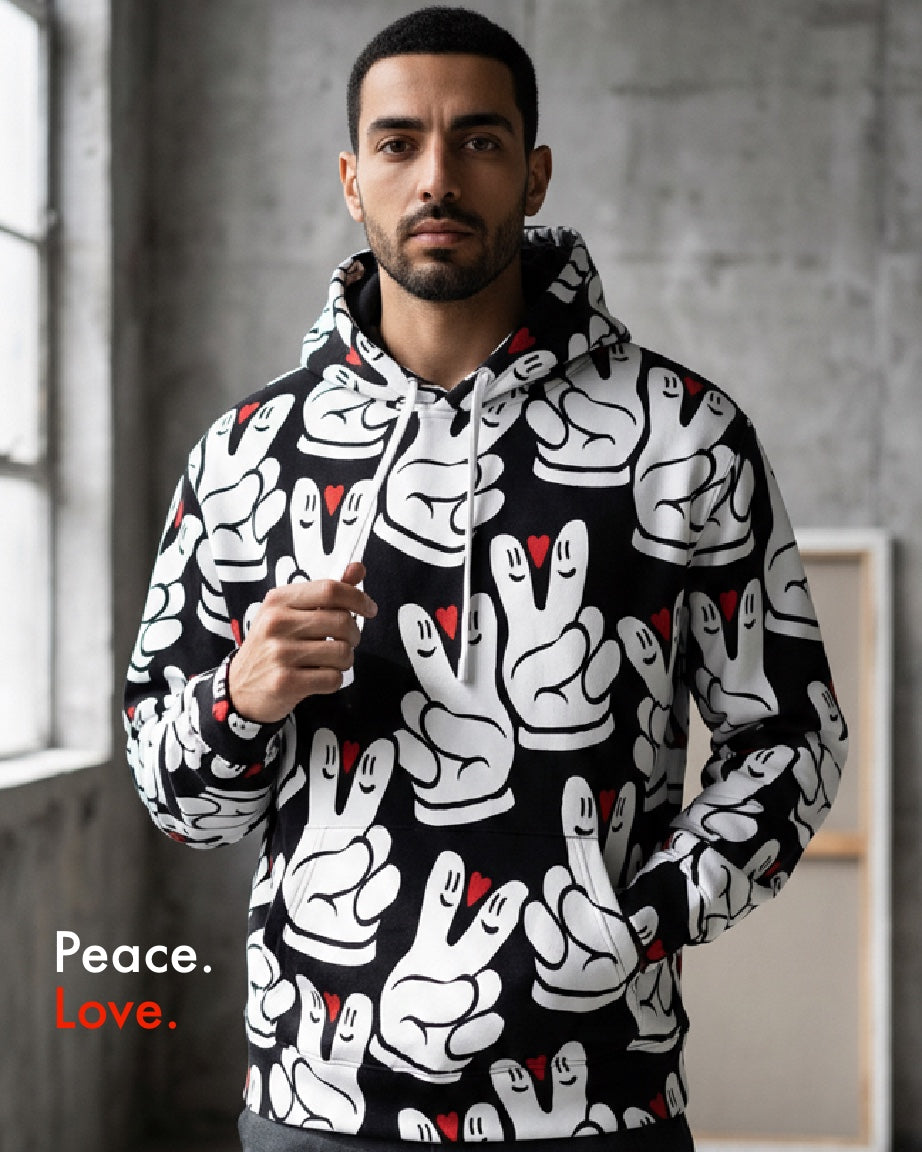 Peace And Love Global Hoodie