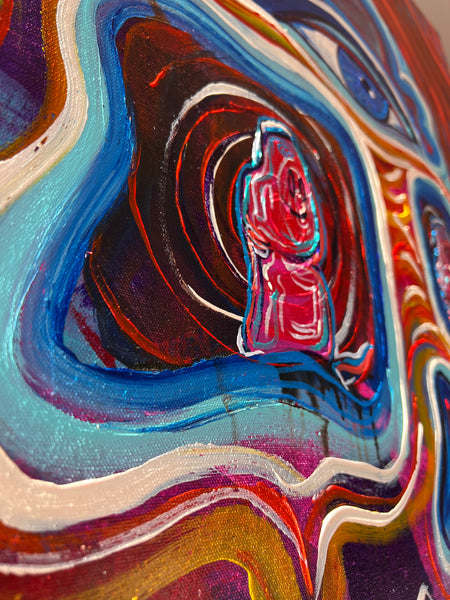 ‘Two Thumbs Up’ 36x36” Icon Series Skull Painting.