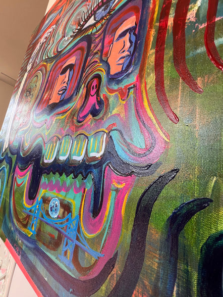 ‘Sacred Origins’ 36x36” Icon Series Skull Painting