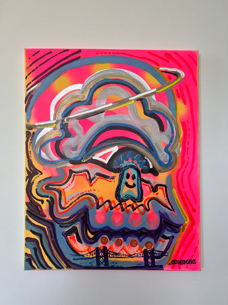 ‘Singularity’ 16x20” Original Skull Painting