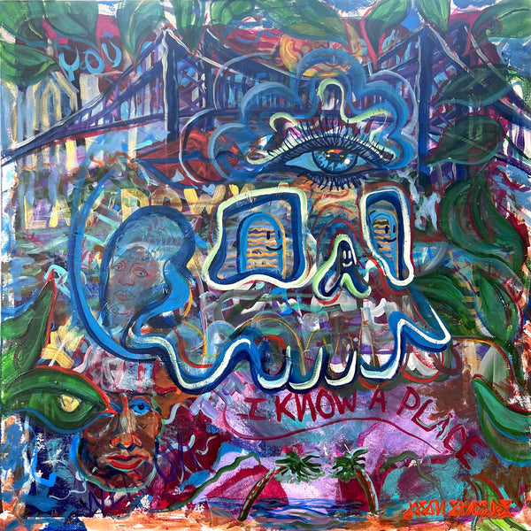 ‘I Know A Place’ 36x36” Icon Series Skull Painting