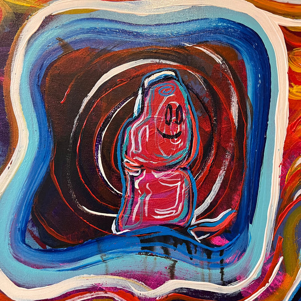 ‘Two Thumbs Up’ 36x36” Icon Series Skull Painting.