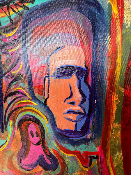 ‘Sacred Origins’ 36x36” Icon Series Skull Painting