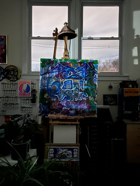 ‘I Know A Place’ 36x36” Icon Series Skull Painting