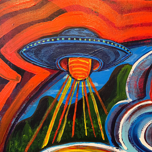 ‘Two Thumbs Up’ 36x36” Icon Series Skull Painting.