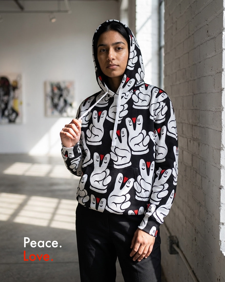 Peace And Love Global Hoodie