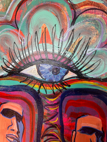 ‘Sacred Origins’ 36x36” Icon Series Skull Painting