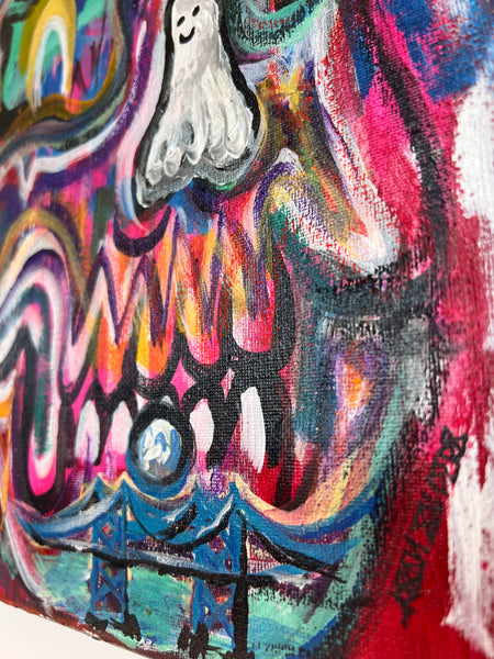 ‘Back Home’ 16x20” Surreal Expressionist Painting