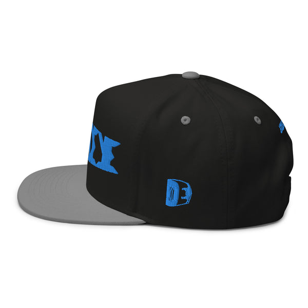 DrainedEye Pennant Flat Bill Cap Blue Thread