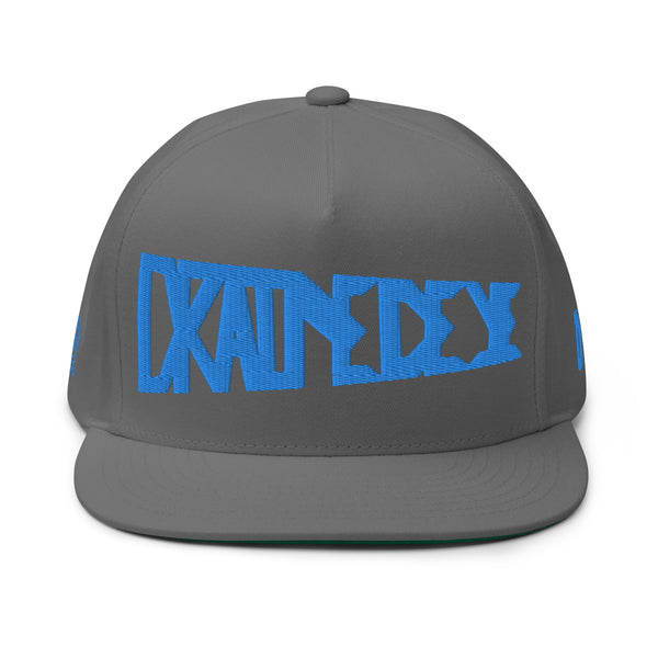 DrainedEye Pennant Flat Bill Cap Blue Thread