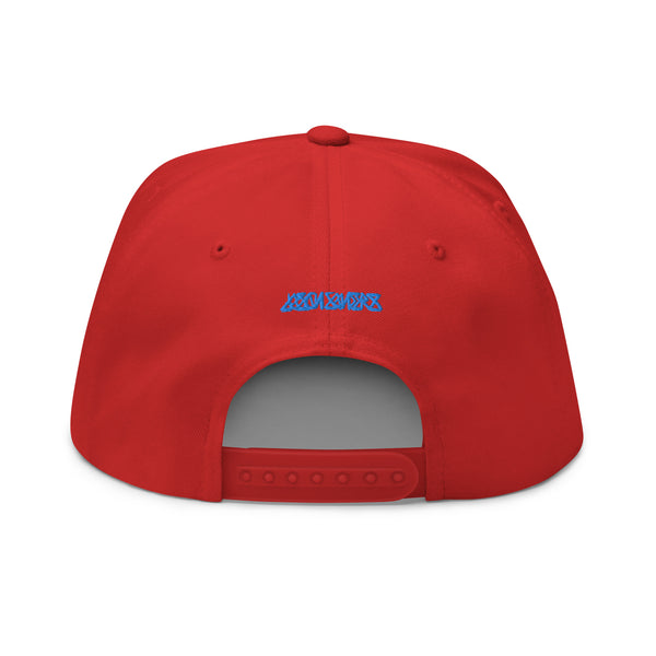 DrainedEye Pennant Flat Bill Cap Blue Thread