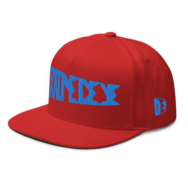 DrainedEye Pennant Flat Bill Cap Blue Thread