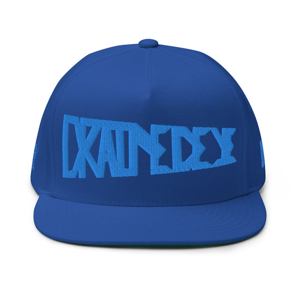 DrainedEye Pennant Flat Bill Cap Blue Thread