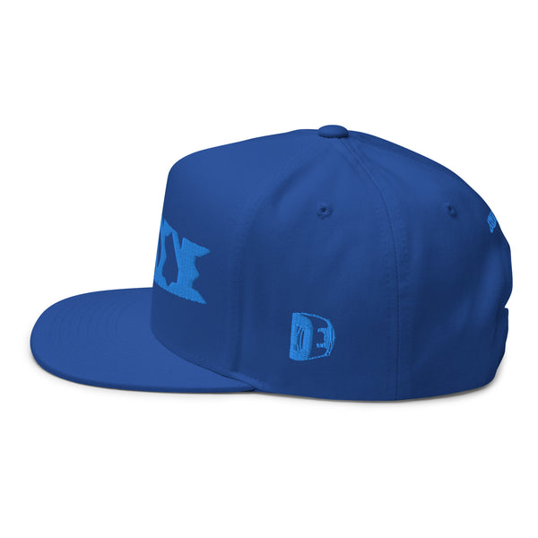 DrainedEye Pennant Flat Bill Cap Blue Thread