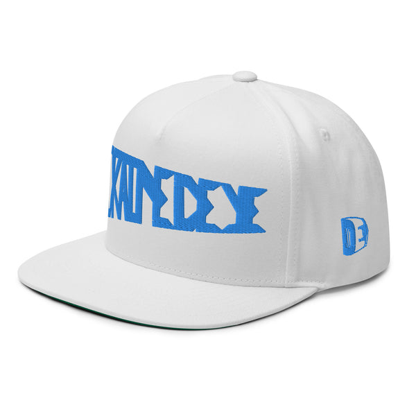 DrainedEye Pennant Flat Bill Cap Blue Thread