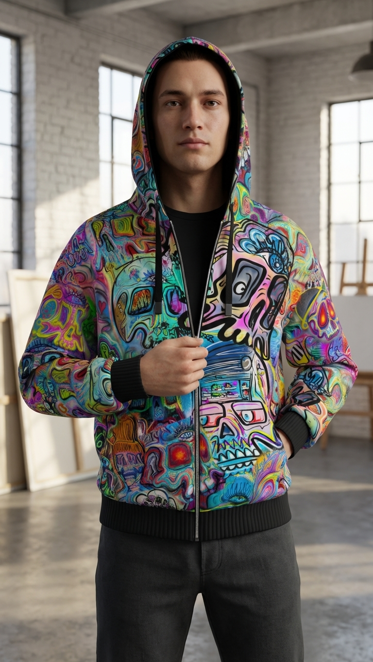 Skull Gravity Global Zip Hoodie