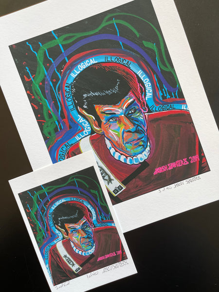 'ILLOGICAL' Limited Edition Fine Art Giclee Print Featuring Star Trek's Spock