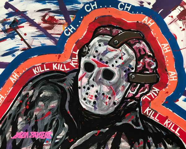 'CH...AH...KILL' 11x14" Framed Acrylic On Bristol Featuring Jason Voorhees