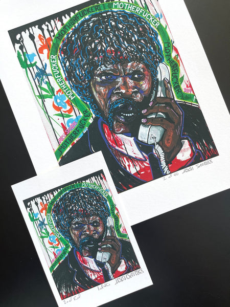 'MOTHERFUCKER' Limited Edition Fine Art Giclee Print Featuring Samuel L. Jackson as Jules Winnfield from 'Pulp Fiction'