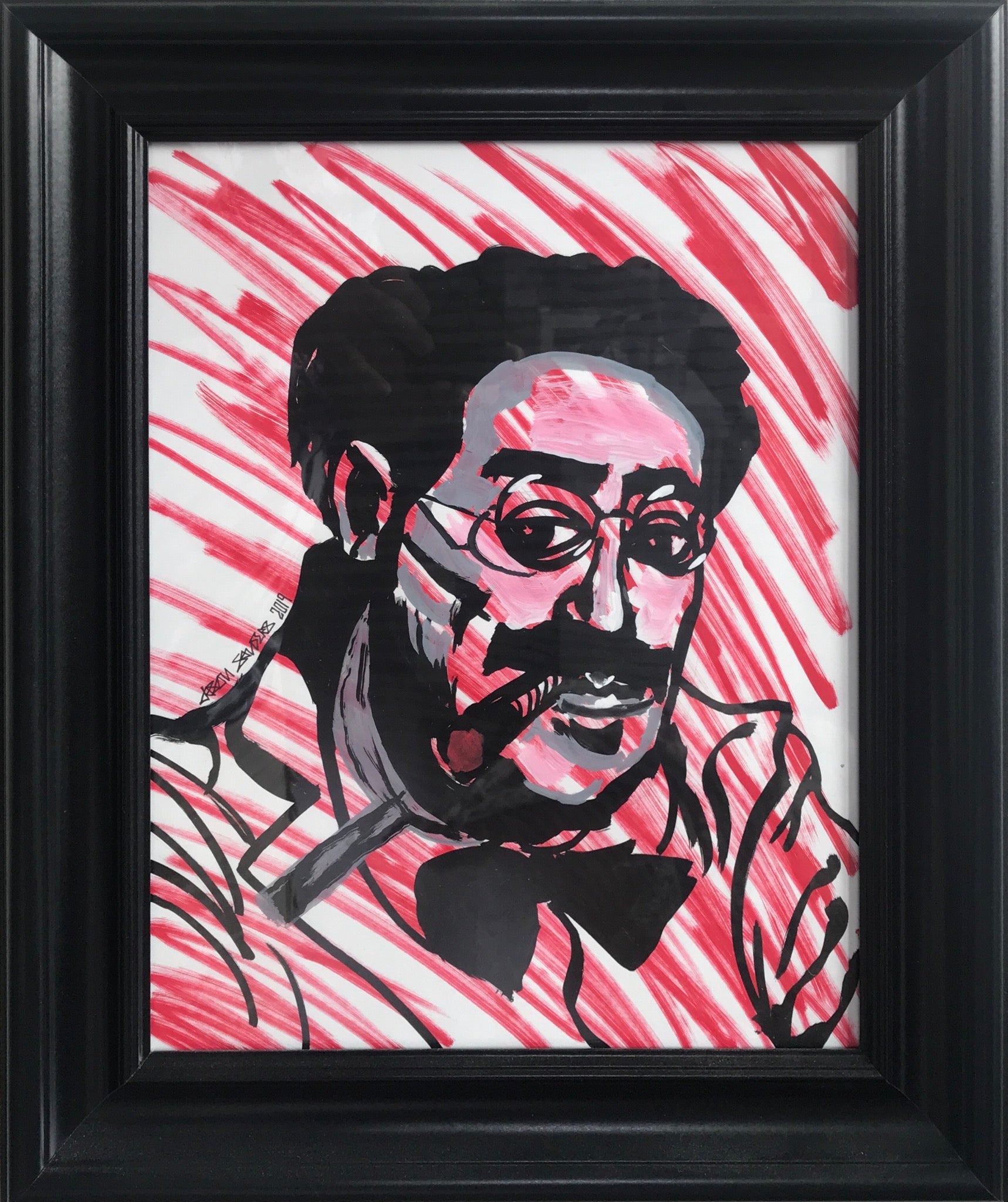 'GROUCHO MARX' original framed painting.  This painting is acrlic on Bristol.  This original piece of art is 11x14, but is 14.75x17.75" including the dimensions of the frame.