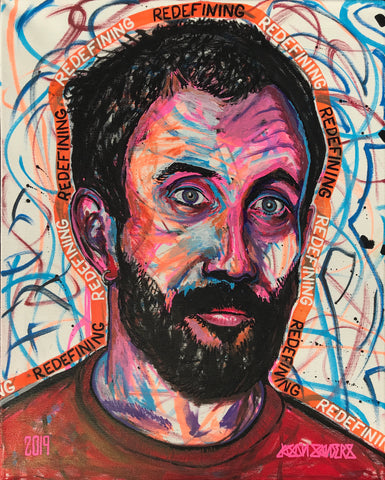 This portrait features Joe Talbot of the band Idles and is titled ‘REDEFINING’. This original painting is acrylic on 16x20” stretched canvas.