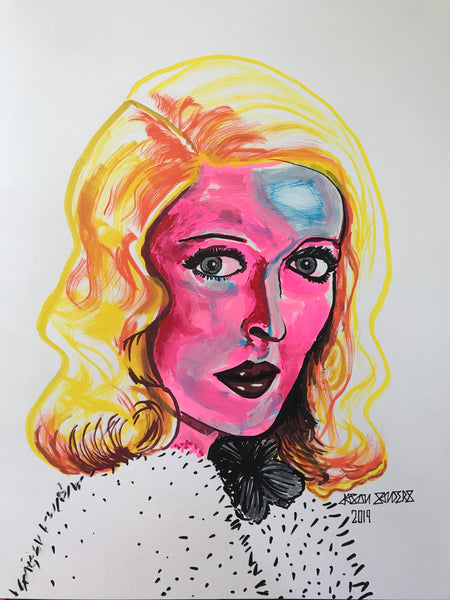 'BETTE DAVIS EYES'  original painting.  This original portrait is 11x14" acrylic on bristol.