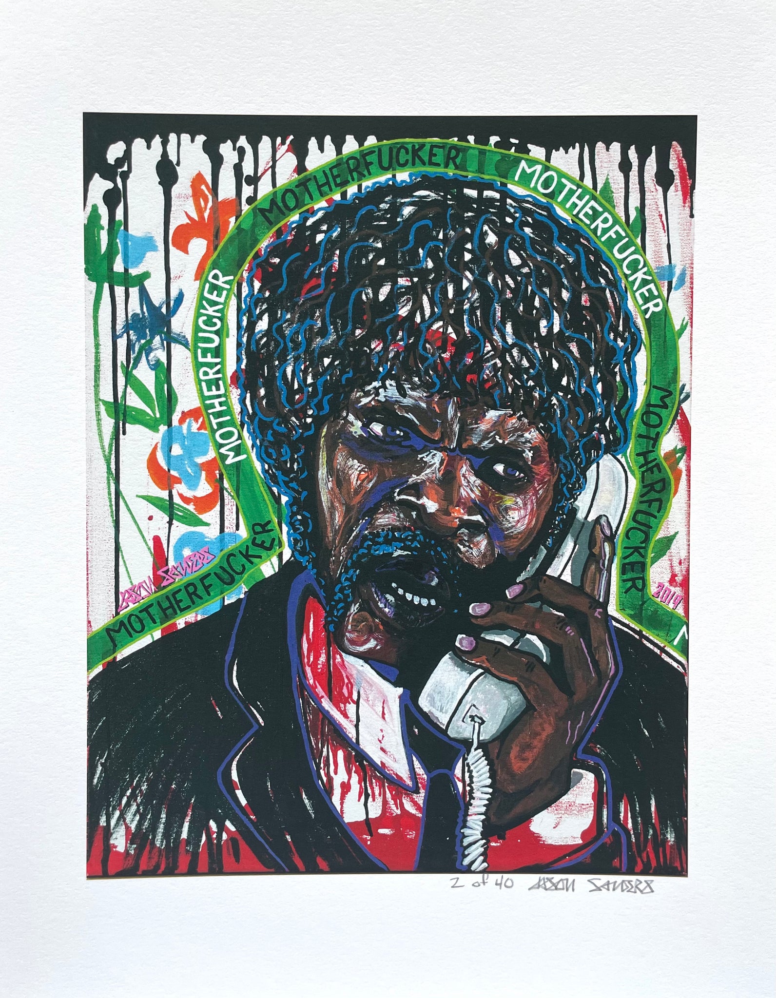 'MOTHERFUCKER' Limited Edition Fine Art Giclee Print Featuring Samuel L. Jackson as Jules Winnfield from 'Pulp Fiction'