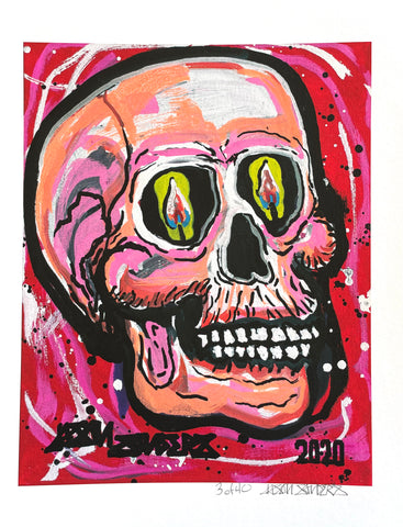 'LQQKING' Limited Edition Fine Art Giclee Print Featuring A Skull