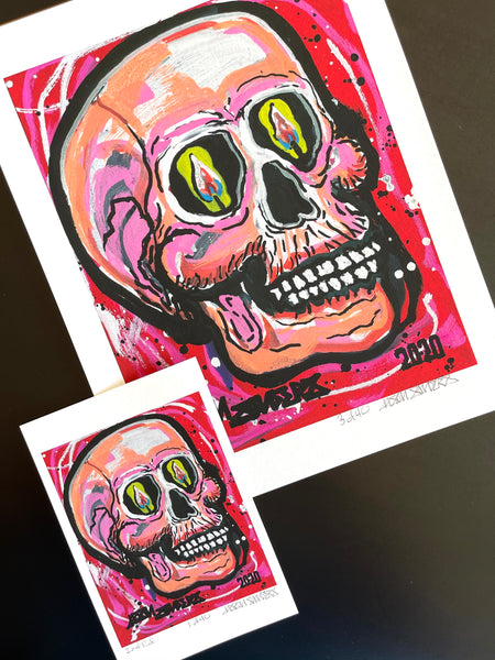 'LQQKING' Limited Edition Fine Art Giclee Print Featuring A Skull