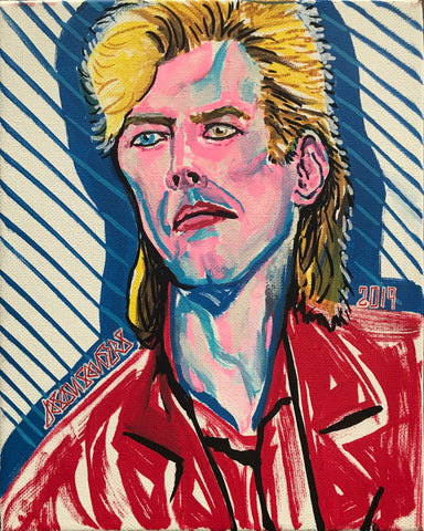 ‘DAVID BOWIE IN BERLIN’ original painting. This original portrait is acrylic on 8x10” stretched canvas.