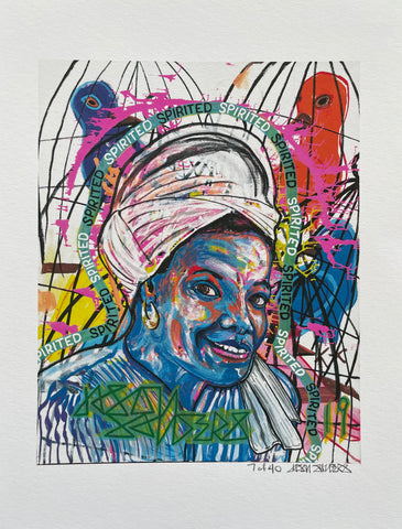 'SPIRITED' Limited Edition Fine Art Giclee Print Featuring Maya Angelou
