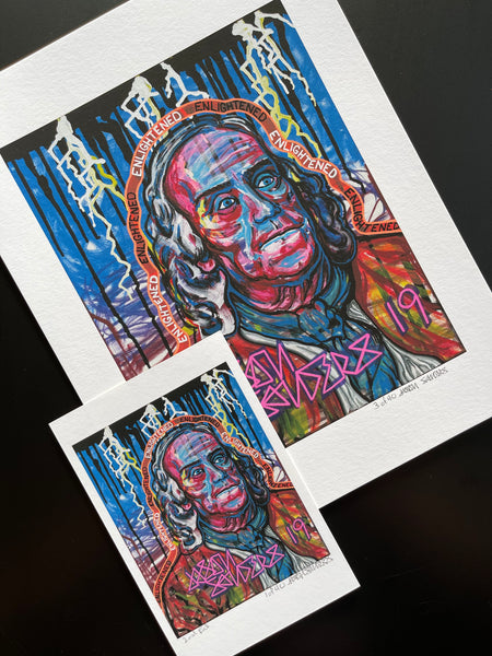 'ENLIGHTENED' Limited Edition Fine Art Giclee Print Featuring Benjamin Franklin