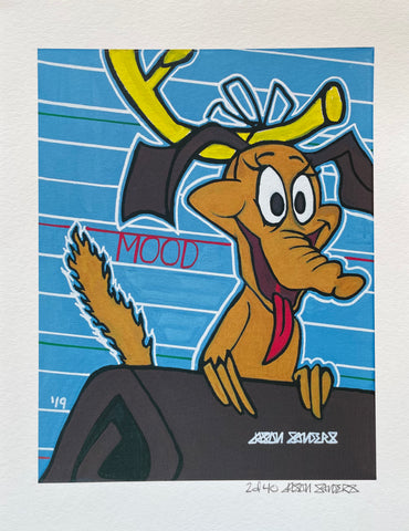 'MOOD' Limited Edition Fine Art Giclee Print Featuring Max From Dr. Seuss' 'How The Grinch Stole Christmas'