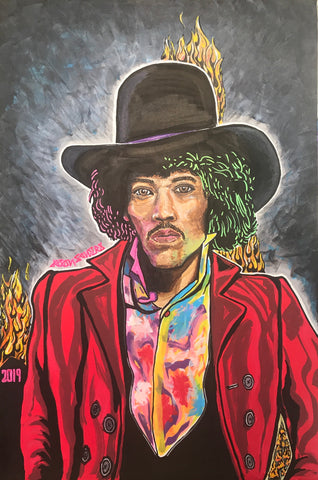 'LET ME STAND NEXT TO YOUR FIRE' Original painting.  This original portrait is acrylic on 20x30" stretched canvas.
