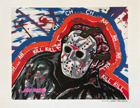 'CH...AH...KILL' Limited Edition Fine Art Giclee Print Featuring Jason Voorhees