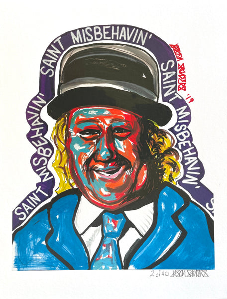 'SAINT MISBEHAVIN'' Limited Edition Fine Art Giclee Print Featuring Wavy Gravy