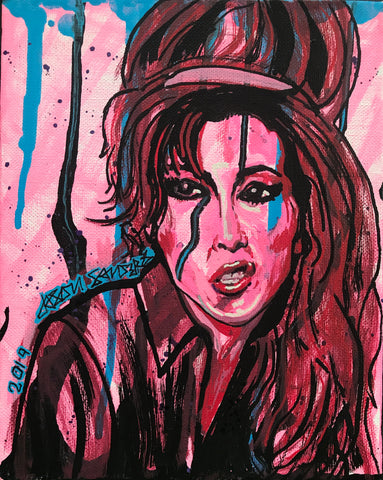‘AMY WINEHOUSE’ original painting.  This original portrait is acrylic on 8x10” stretched canvas.