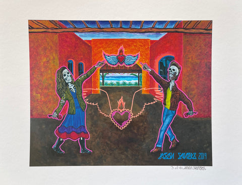 'LOVE ENERGY' Limited Edition Fine Art Day Of The Dead Giclee Print