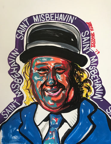 'SAINT MISBEHAVIN'' 9X12" Acrylic Portrait Featuring Wavy Gravy
